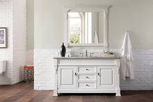 Load image into Gallery viewer, Brookfield 60&quot; Single Vanity, Bright White w/ 3 CM Carrara Marble Top James Martin Vanities
