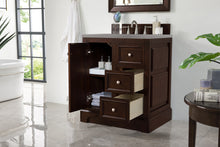 Load image into Gallery viewer, Bathroom Vanities Outlet Atlanta Renovate for LessDe Soto 30&quot; Single Vanity, Burnished Mahogany w/ 3 CM Grey Expo Quartz Top