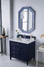 Load image into Gallery viewer, Brittany 36&quot; Victory Blue Single Vanity w/ 3 CM Carrara Marble Top James Martin Vanities