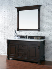 Load image into Gallery viewer, Brookfield 60&quot; Single Vanity, Burnished Mahogany w/ 3 CM Classic White Quartz Top James Martin Vanities