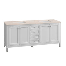 Load image into Gallery viewer, Bathroom Vanities Outlet Atlanta Renovate for LessChicago 72&quot; Double Vanity, Glossy White w/ 3CM Eternal Marfil Top