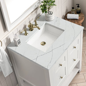 Bathroom Vanities Outlet Atlanta Renovate for LessBreckenridge 30" Single Vanity, Bright White w/ 3CM Ethereal Noctis Top