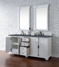 Load image into Gallery viewer, Providence 72&quot; Double Vanity Cabinet, Bright White, w/ 3 CM Charcoal Soapstone Quartz Top James Martin