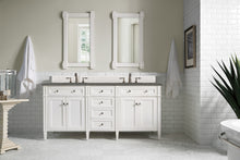 Load image into Gallery viewer, Brittany 72&quot; Bright White Double Vanity w/ 3 CM Grey Expo Quartz Top James Martin Vanities
