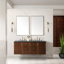 Load image into Gallery viewer, Amberly 60&quot; Double Vanity, Mid-Century Walnut w/ 3CM Charcoal Soapstone Top James Martin Vanities