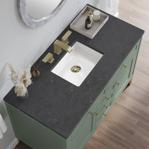 Bathroom Vanities Outlet Atlanta Renovate for LessChicago 48" Single Vanity, Smokey Celadon w/ 3CM Charcoal Soapstone Top