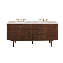 Load image into Gallery viewer, Amberly 72&quot; Double Vanity, Mid-Century Walnut w/ 3CM Eternal Marfil Top James Martin Vanities