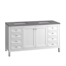 Load image into Gallery viewer, Bathroom Vanities Outlet Atlanta Renovate for LessChicago 60&quot; Double Vanity, Glossy White w/ 3CM Grey Expo Top