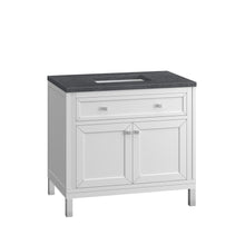 Load image into Gallery viewer, Bathroom Vanities Outlet Atlanta Renovate for LessChicago 36&quot; Single Vanity, Glossy White w/ 3CM Charcoal Soapstone Top
