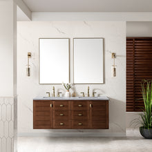 Load image into Gallery viewer, Amberly 60&quot; Double Vanity, Mid-Century Walnut w/ 3CM Arctic Fall Top James Martin Vanities