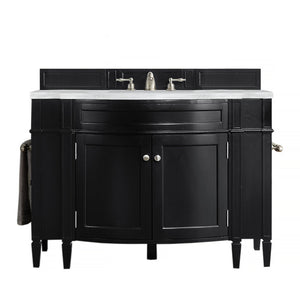 Brittany 46" Single Vanity, Black Onyx w/ 3 CM Arctic Fall Solid Surface Top James Martin Vanities