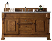 Load image into Gallery viewer, Brookfield 60&quot; Single Vanity, Country Oak w/ 3 CM Arctic Fall Solid Surface Top James Martin Vanities