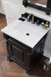 Bathroom Vanities Outlet Atlanta Renovate for LessBrookfield 26" Single Vanity, Antique Black w/ 3 CM Carrara Marble Top