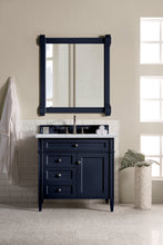 Load image into Gallery viewer, Brittany 36&quot; Victory Blue Single Vanity w/ 3 CM Carrara Marble Top James Martin Vanities
