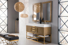 Load image into Gallery viewer, Columbia 59&quot; Double Vanity, Latte Oak, Radiant Gold w/ Glossy White Composite Top James Martin Vanities