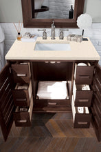 Load image into Gallery viewer, Bathroom Vanities Outlet Atlanta Renovate for LessPortland 36&quot; Single Vanity, Burnished Mahogany, w/ 3 CM Eternal Marfil Quartz Top