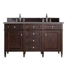 Load image into Gallery viewer, Brittany 60&quot; Burnished Mahogany Double Vanity w/ 3 CM Grey Expo Quartz Top James Martin Vanities