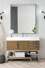 Load image into Gallery viewer, Columbia 48&quot; Single Vanity, Latte Oak w/ Glossy White Composite Top James Martin Vanities
