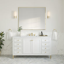 Load image into Gallery viewer, Chicago 60&quot; Single Vanity, Glossy White w/ 3CM Ethereal Noctis Top James Martin Vanities