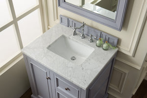 Bathroom Vanities Outlet Atlanta Renovate for LessDe Soto 30" Single Vanity, Silver Gray w/ 3 CM Carrara Marble Top