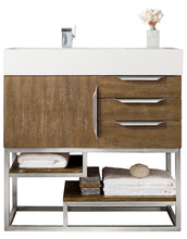 Load image into Gallery viewer, Columbia 36&quot; Single Vanity, Latte Oak w/ Glossy White Composite Top James Martin Vanities