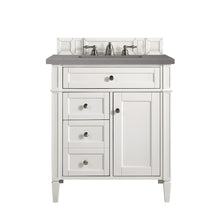 Load image into Gallery viewer, Brittany 30&quot; Single Vanity, Bright White, w/ 3 CM Grey Expo Quartz Top James Martin Vanities