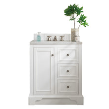 Load image into Gallery viewer, De Soto 30&quot; Single Vanity, Bright White w/ 3 CM Arctic Fall Solid Surface Top James Martin Vanities