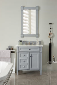 Brittany 30" Single Vanity, Urban Gray w/ 3 CM Arctic Fall Solid Surface Top James Martin Vanities