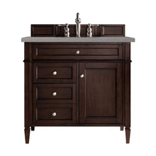 Load image into Gallery viewer, Brittany 36&quot; Burnished Mahogany Single Vanity w/ 3 CM Grey Expo Quartz Top James Martin Vanities