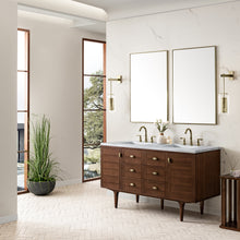 Load image into Gallery viewer, Bathroom Vanities Outlet Atlanta Renovate for LessAmberly 60&quot; Double Vanity, Mid-Century Walnut w/ 3CM Arctic Fall Top