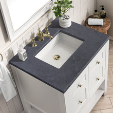 Load image into Gallery viewer, Bathroom Vanities Outlet Atlanta Renovate for LessBreckenridge 30&quot; Single Vanity, Bright White w/ 3CM Charcoal Soapstone Top