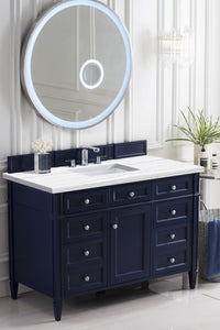 Brittany 48" Victory Blue Single Vanity w/ 3 CM Arctic Fall Solid Surface Top James Martin Vanities