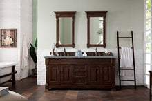 Load image into Gallery viewer, Brookfield 72&quot; Double Vanity, Burnished Mahogany w/ 3 CM Cala Blue Quartz Top James Martin Vanities