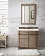 Load image into Gallery viewer, Bristol 36&quot; Single Vanity, Whitewashed Walnut, w/ 3 CM Carrara Marble Top James Martin Vanities
