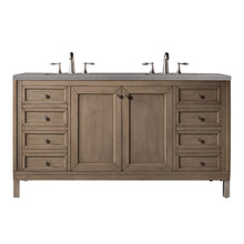 Load image into Gallery viewer, Chicago 60&quot; Double Vanity, Whitewashed Walnut w/ 3 CM Grey Expo Quartz Top James Martin Vanities