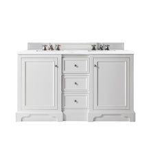 Load image into Gallery viewer, De Soto 60&quot; Double Vanity, Bright White w/ 3 CM Arctic Fall Solid Surface Top James Martin Vanities