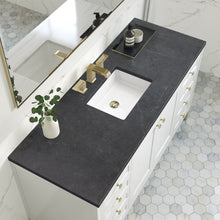 Load image into Gallery viewer, Chicago 60&quot; Single Vanity, Glossy White w/ 3CM Charcoal Soapstone Top James Martin Vanities