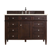 Load image into Gallery viewer, Brittany 48&quot; Burnished Mahogany Single Vanity w/ 3 CM Eternal Marfil Quartz Top James Martin Vanities