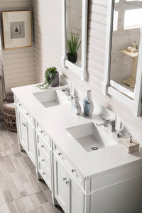 Bathroom Vanities Outlet Atlanta Renovate for LessBrittany 72" Bright White Double Vanity w/ 3 CM Classic White Quartz Top