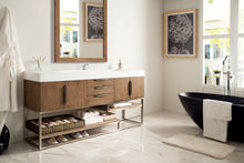 Load image into Gallery viewer, Columbia 72&quot; Single Vanity, Latte Oak w/ Glossy White Composite Top James Martin Vanities