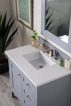 Load image into Gallery viewer, Palisades 36&quot; Single Vanity, Silver Gray, w/ 3 CM Classic White Quartz Top James Martin