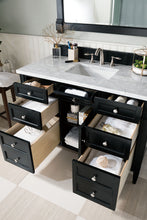 Load image into Gallery viewer, Brittany 48&quot; Black Onyx Single Vanity w/ 3 CM Carrara Marble Top James Martin Vanities