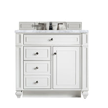 Load image into Gallery viewer, Bristol 36&quot; Single Vanity, Bright White, w/ 3 CM Carrara Marble Top James Martin Vanities