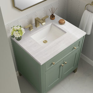 Bathroom Vanities Outlet Atlanta Renovate for LessChicago 30" Single Vanity, Smokey Celadon w/ 3CM Arctic Fall Top