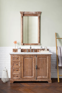 Providence 48" Driftwood Single Vanity w/ 3 CM Arctic Fall Solid Surface Top James Martin Vanities