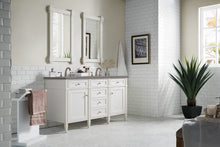 Load image into Gallery viewer, Brittany 60&quot; Bright White Double Vanity w/ 3 CM Grey Expo Quartz Top James Martin Vanities