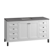 Load image into Gallery viewer, Bathroom Vanities Outlet Atlanta Renovate for LessChicago 60&quot; Single Vanity, Glossy White w/ 3CM Grey Expo Top