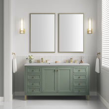 Load image into Gallery viewer, Bathroom Vanities Outlet Atlanta Renovate for LessChicago 60&quot; Double Vanity, Smokey Celadon w/ 3CM Arctic Fall Top