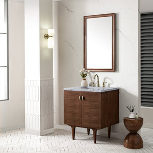 Bathroom Vanities Outlet Atlanta Renovate for LessAmberly 30" Single Vanity, Mid-Century Walnut w/ 3CM Carrara Marble Top