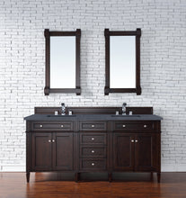 Load image into Gallery viewer, Brittany 72&quot; Burnished Mahogany Double Vanity w/ 3 CM Charcoal Soapstone Quartz Top James Martin Vanities
